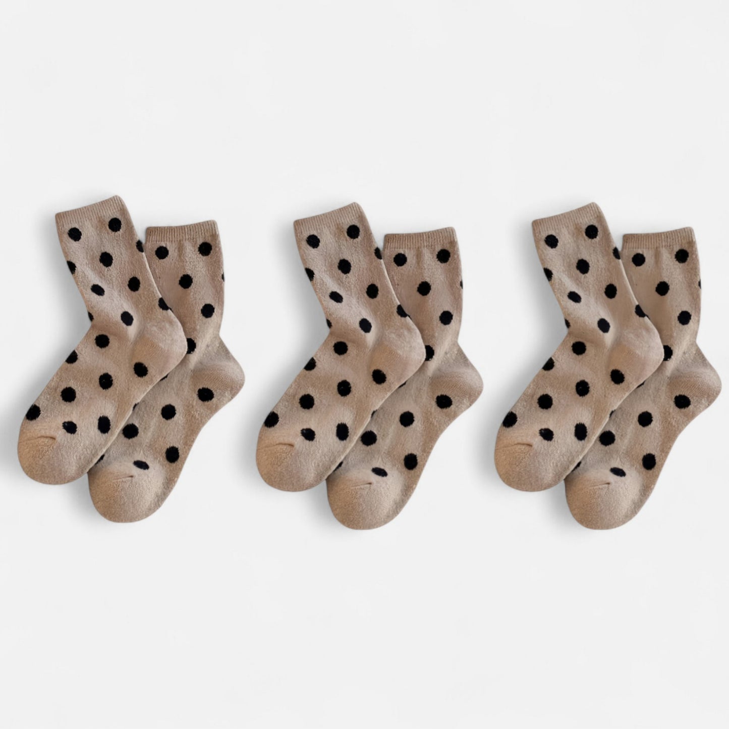 3-Pack Polka Dot Ankle Socks with Soft Knit Texture and Classic Dotted Design