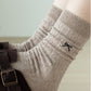 3-Pack Ribbed Crew Socks with Subtle Flecked Texture and Mini Embroidered Bow Accent