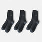 3-Pack Ribbed Crew Socks with Subtle Flecked Texture and Mini Embroidered Bow Accent