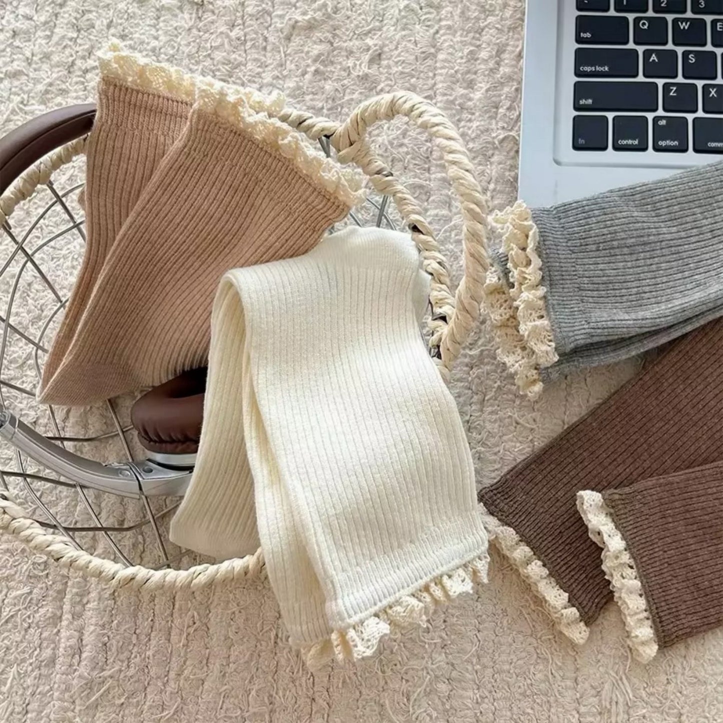 3-Pack Ribbed Crew Socks with Soft Plush Trim and Comfortable Stretch Knit Design