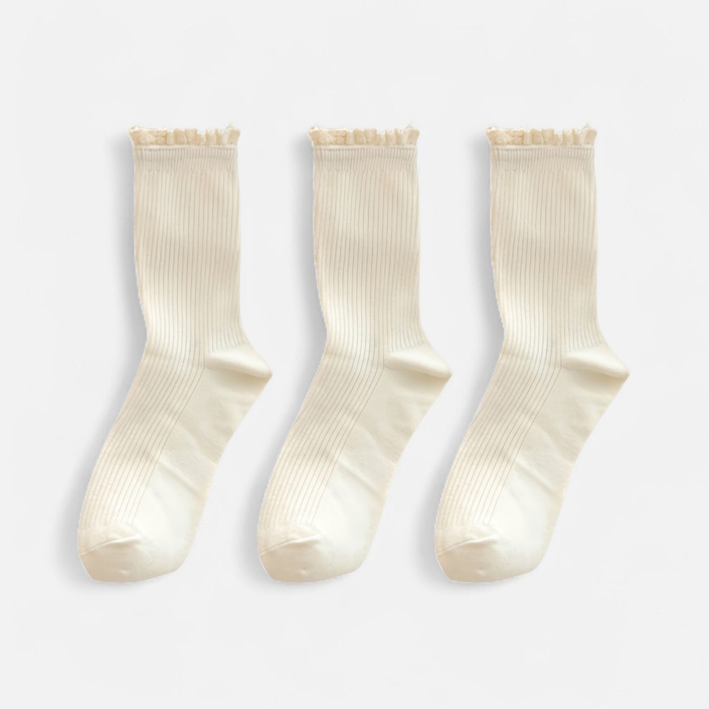 3-Pack Ribbed Crew Socks with Soft Plush Trim and Comfortable Stretch Knit Design