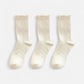 3-Pack Ribbed Crew Socks with Soft Plush Trim and Comfortable Stretch Knit Design