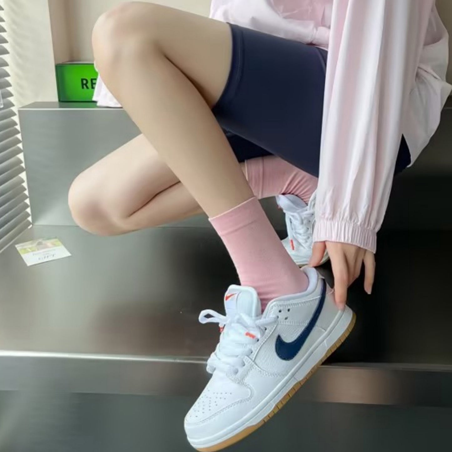 Minimalist Solid Pink Crew Socks 3-Pack Soft Cotton Blend Comfort Fit Seamless Toe Design