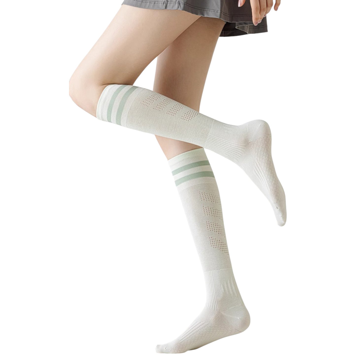 3-Pack Women's Over the Knee Sport Socks with Breathable Mesh Knit and Non-Slip Calf Support