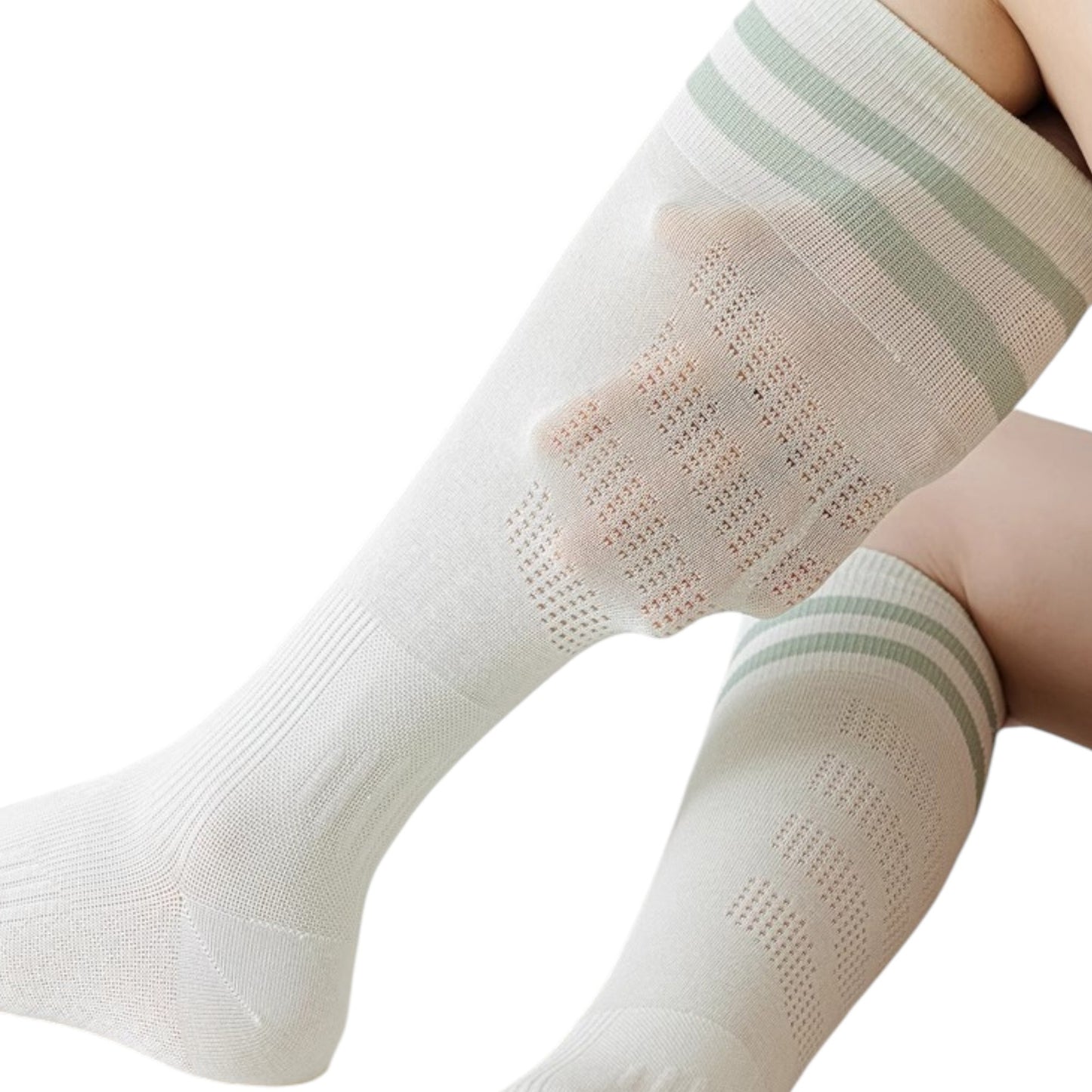 3-Pack Women's Over the Knee Sport Socks with Breathable Mesh Knit and Non-Slip Calf Support