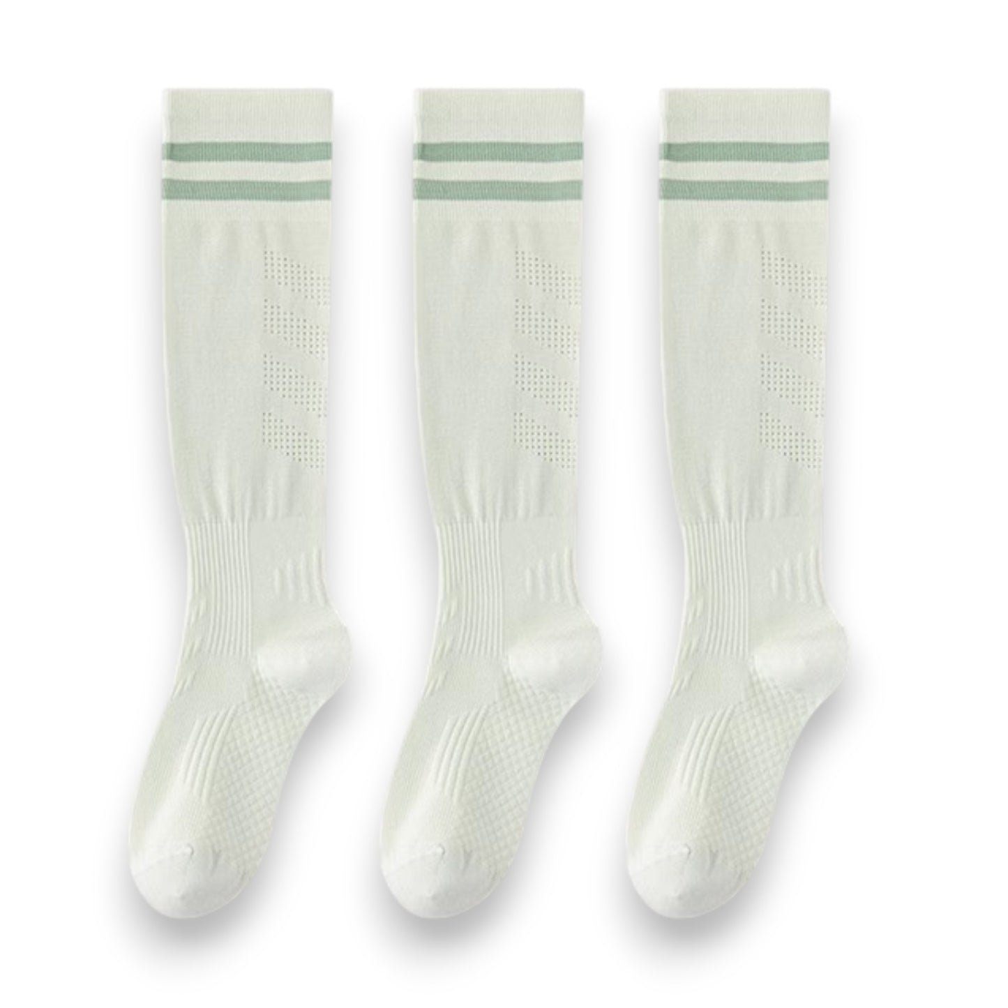 3-Pack Women's Over the Knee Sport Socks with Breathable Mesh Knit and Non-Slip Calf Support
