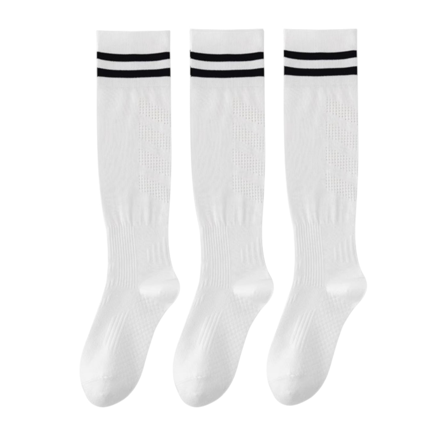 3-Pack Women's Over the Knee Sport Socks with Breathable Mesh Knit and Non-Slip Calf Support