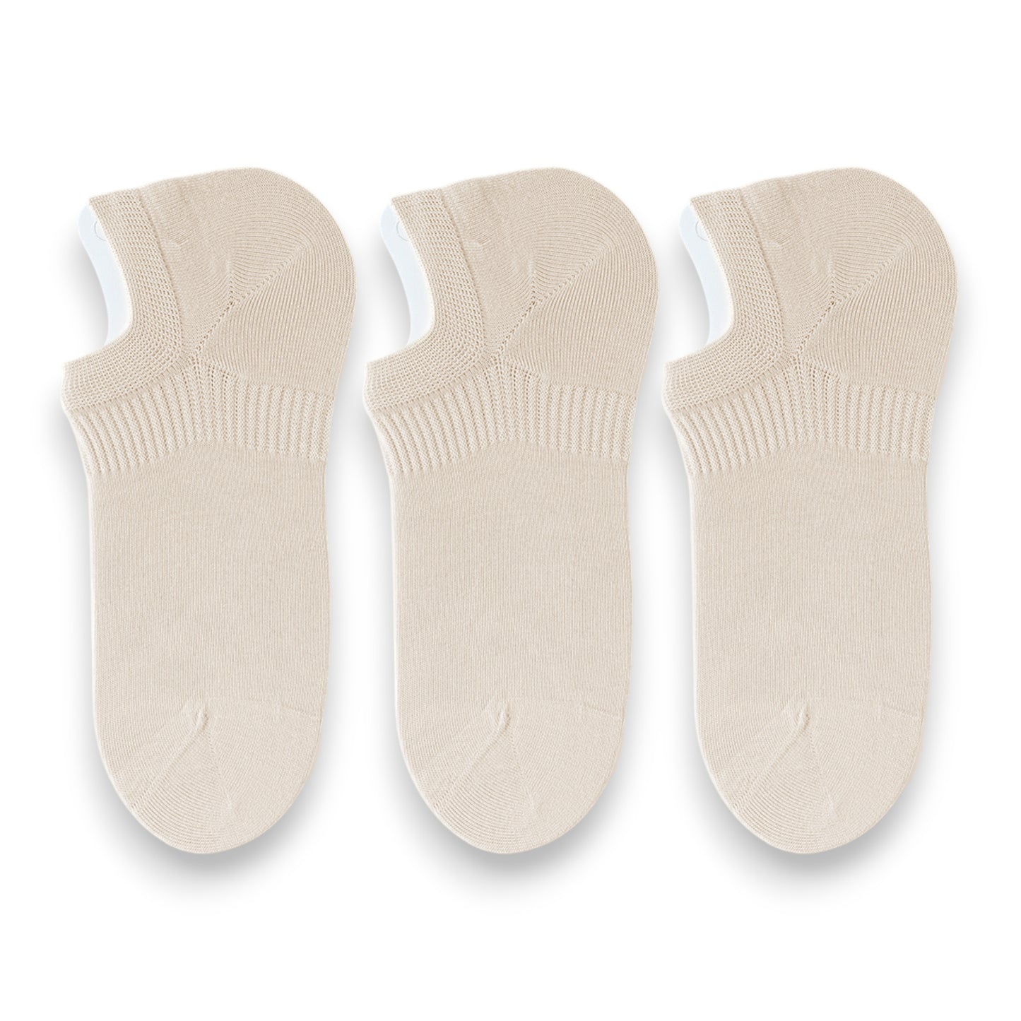 3-Pack Women's Pure Cotton Low Cut Socks with Heel Grip Anti-Slip Design