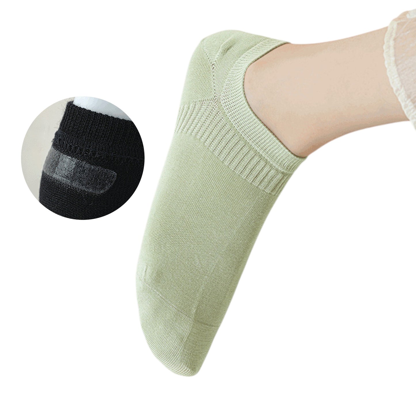 3-Pack Women's Pure Cotton Low Cut Socks with Heel Grip Anti-Slip Design