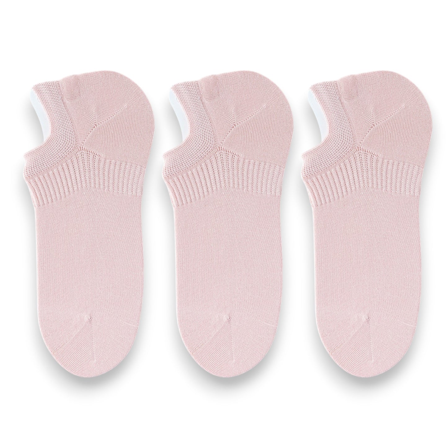 3-Pack Women's Pure Cotton Low Cut Socks with Heel Grip Anti-Slip Design