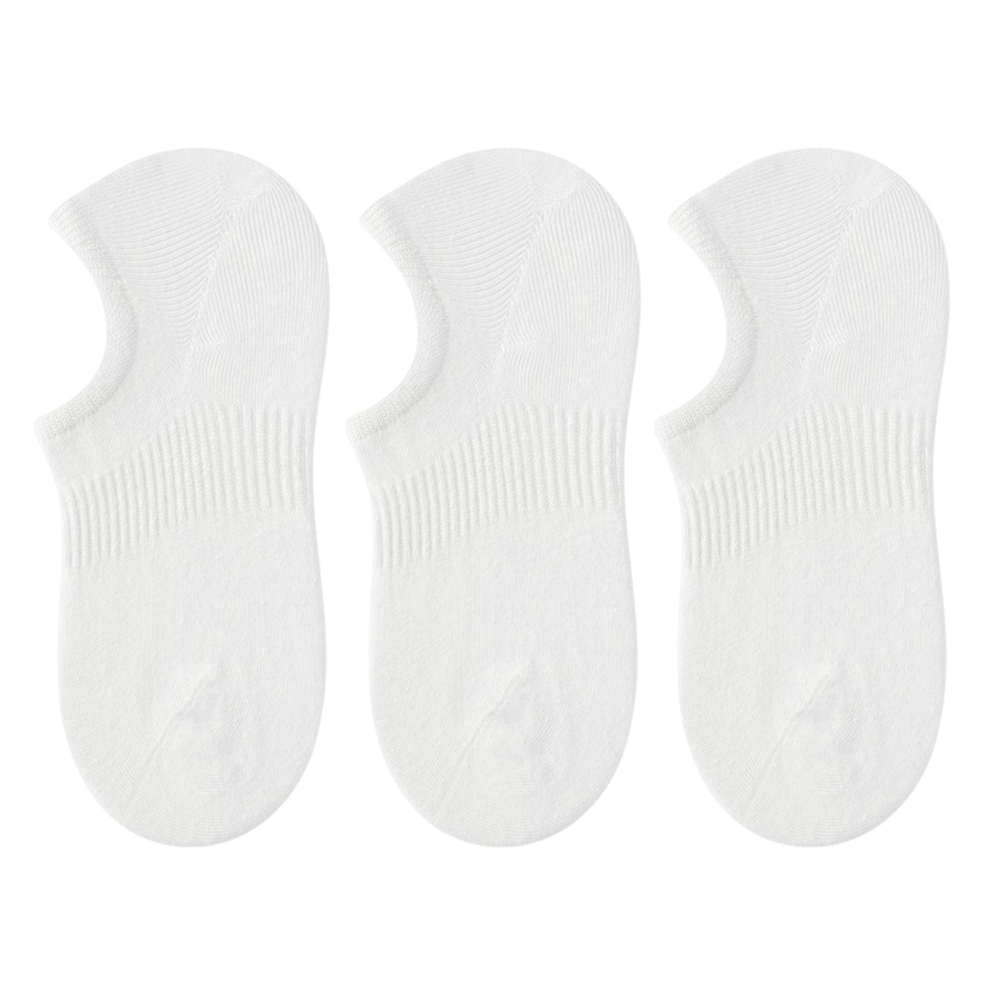 3-Pack Women's Pure Cotton Low Cut Socks with Heel Grip Anti-Slip Design