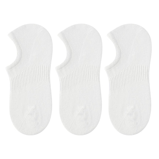 3-Pack Women's Pure Cotton Low Cut Socks with Heel Grip Anti-Slip Design