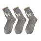 3-Pack Women's Cotton Crew Socks with Embroidered Cat and Lace Trim Cuff