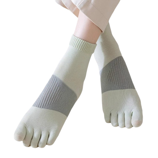 3-Pack Women's Pure Cotton Five-Toe Socks with Antibacterial Breathable Design