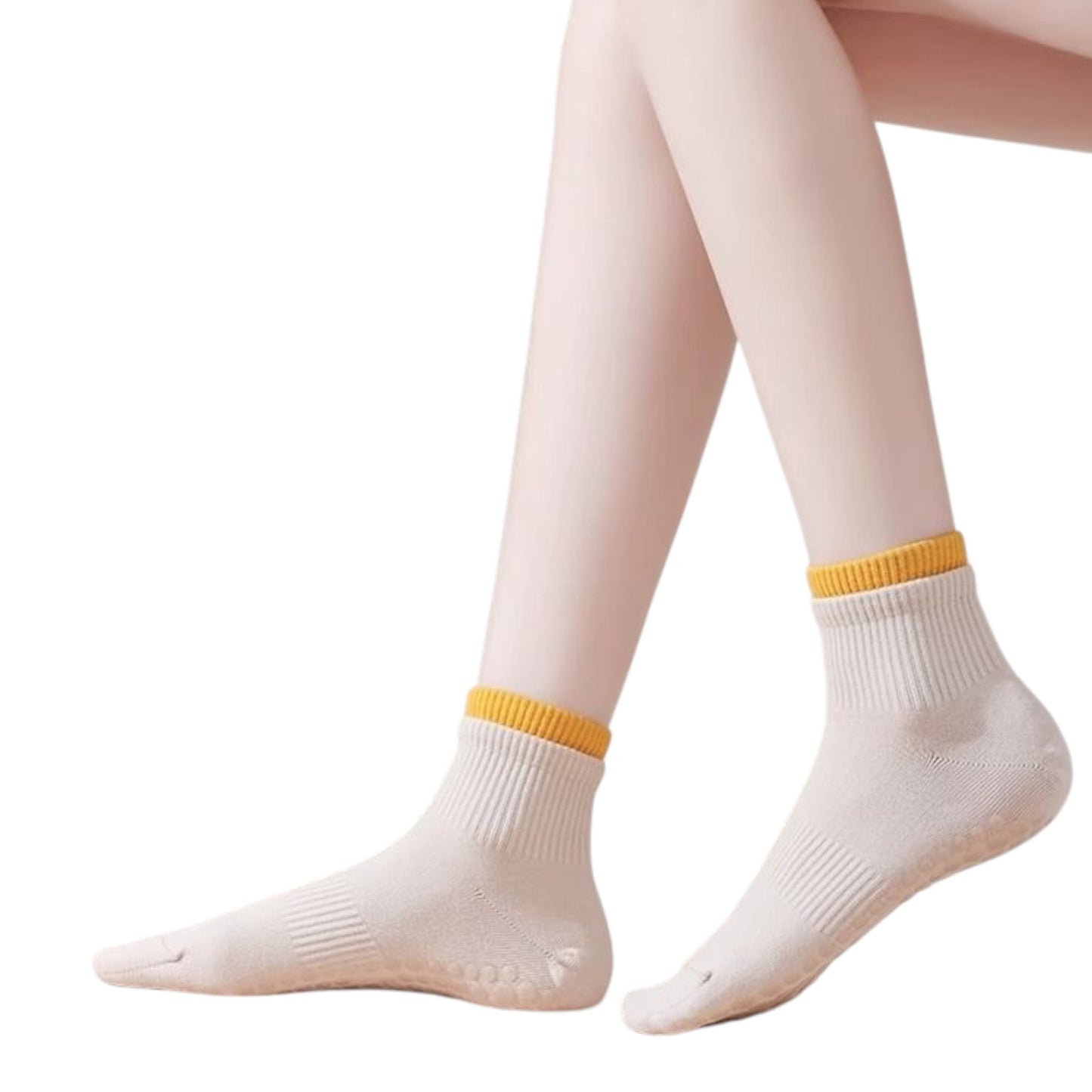 3-Pack Women's Mid-Ankle Sports Socks with Silicone Non-Slip Grip and Breathable Comfort