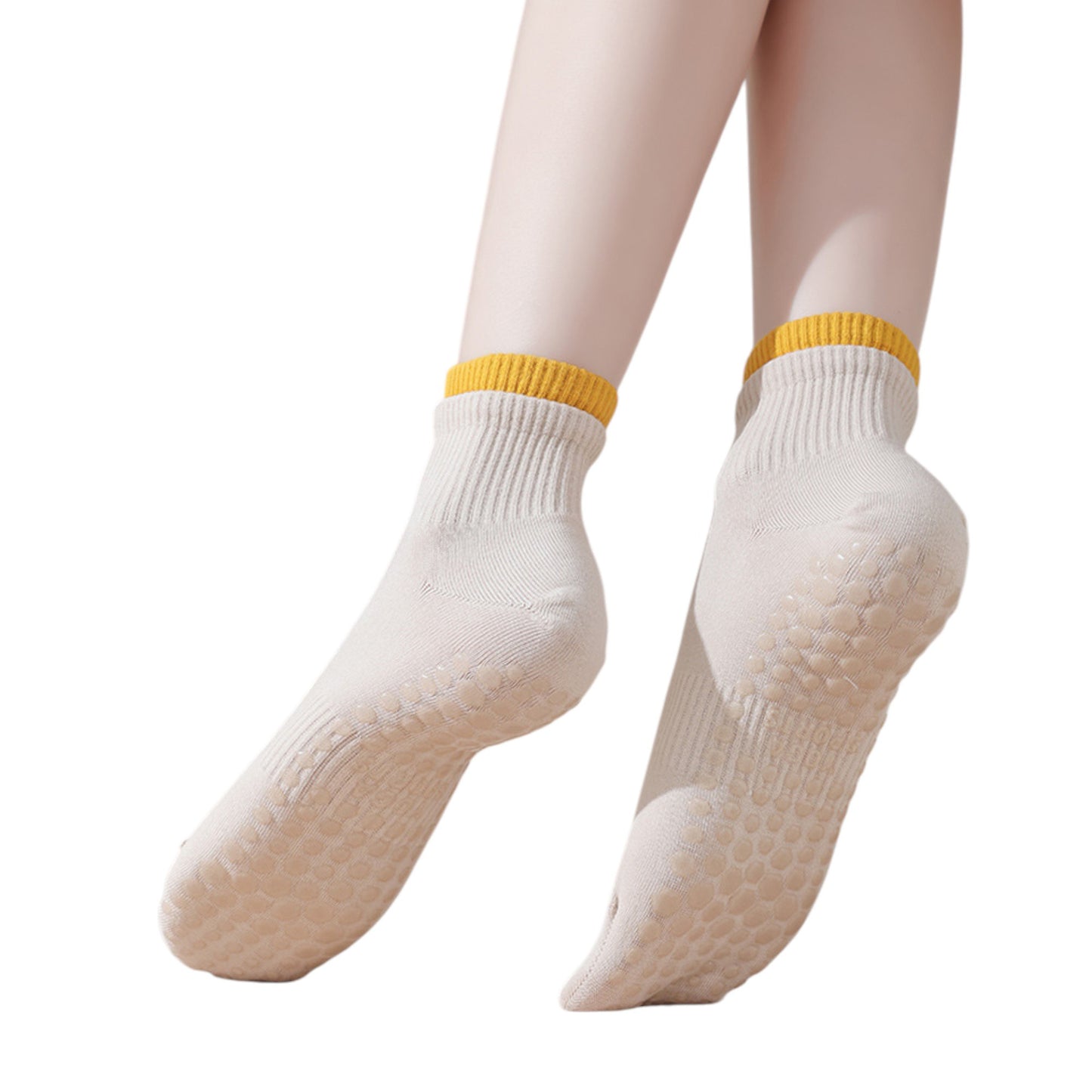 3-Pack Women's Mid-Ankle Sports Socks with Silicone Non-Slip Grip and Breathable Comfort