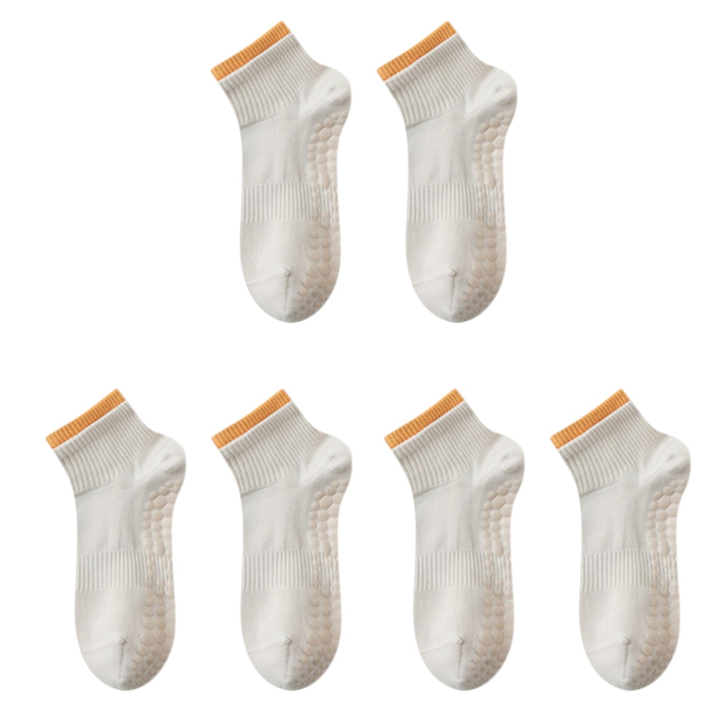 3-Pack Women's Mid-Ankle Sports Socks with Silicone Non-Slip Grip and Breathable Comfort