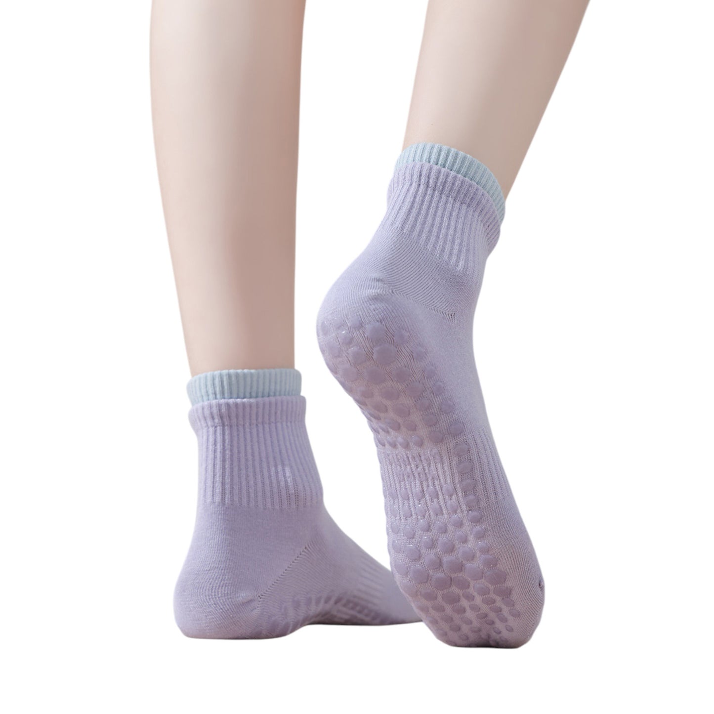 3-Pack Women's Mid-Ankle Sports Socks with Silicone Non-Slip Grip and Breathable Comfort