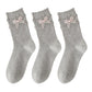 3-Pack Women's Cotton Crew Socks with Ribbed Knit, Satin Bow Accen