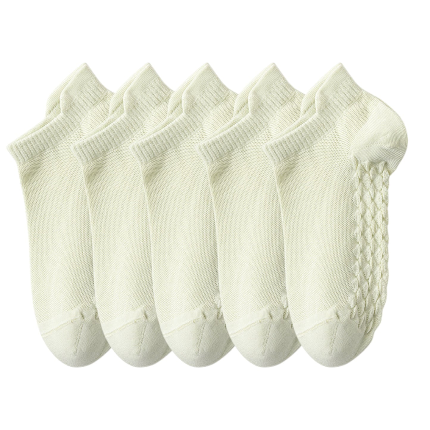 5-Pair Cotton Low-Cut Ankle Socks with Soft Breathable Knit Design and Stretch Comfort Fit