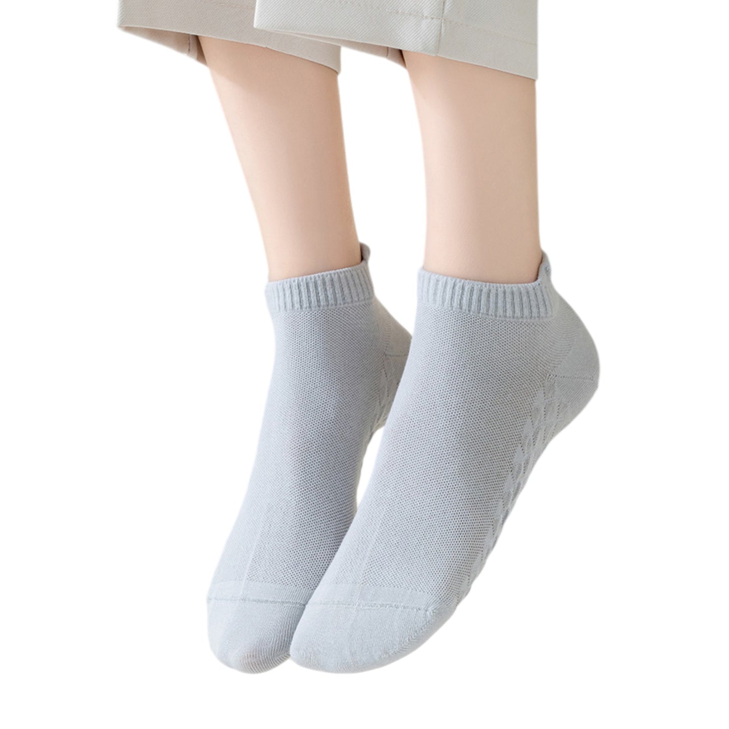 5-Pair Cotton Low-Cut Ankle Socks with Soft Breathable Knit Design and Stretch Comfort Fit