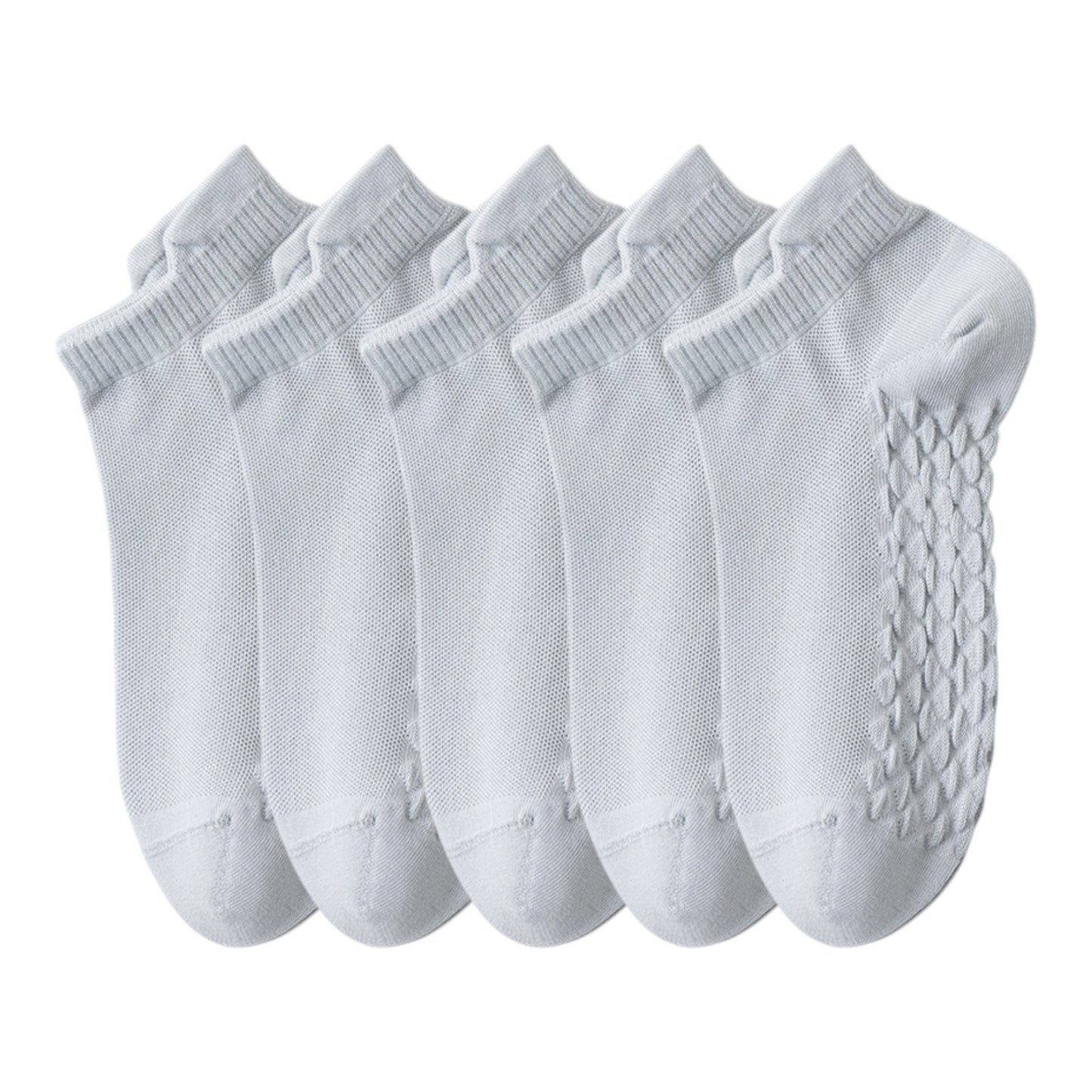 5-Pair Cotton Low-Cut Ankle Socks with Soft Breathable Knit Design and Stretch Comfort Fit