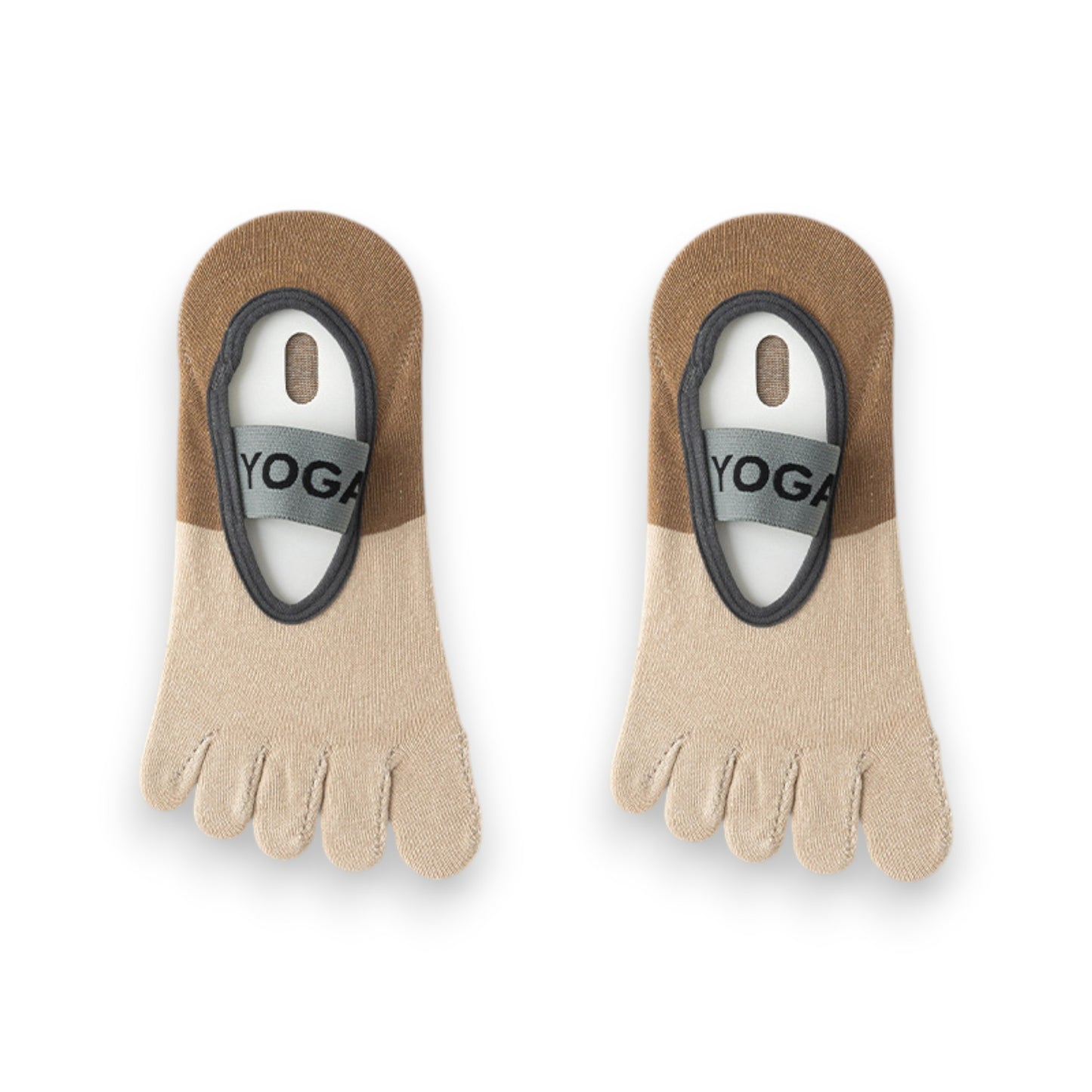 3 Pairs Women's Cotton Sports Five Toe Anti Slip Fitness Yoga Socks with Elastic Strap