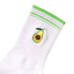 3-Pack Cotton Crew Socks with Non-Slip Grip and Embroidered Fruit and Animal Designs