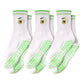3-Pack Cotton Crew Socks with Non-Slip Grip and Embroidered Fruit and Animal Designs
