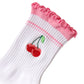 3-Pack Cotton Crew Socks with Non-Slip Grip and Embroidered Fruit and Animal Designs
