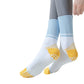 3-Pack Women's Cotton Crew Socks with Color Block Toes Striped Cuffs and Non-Slip Grip Soles