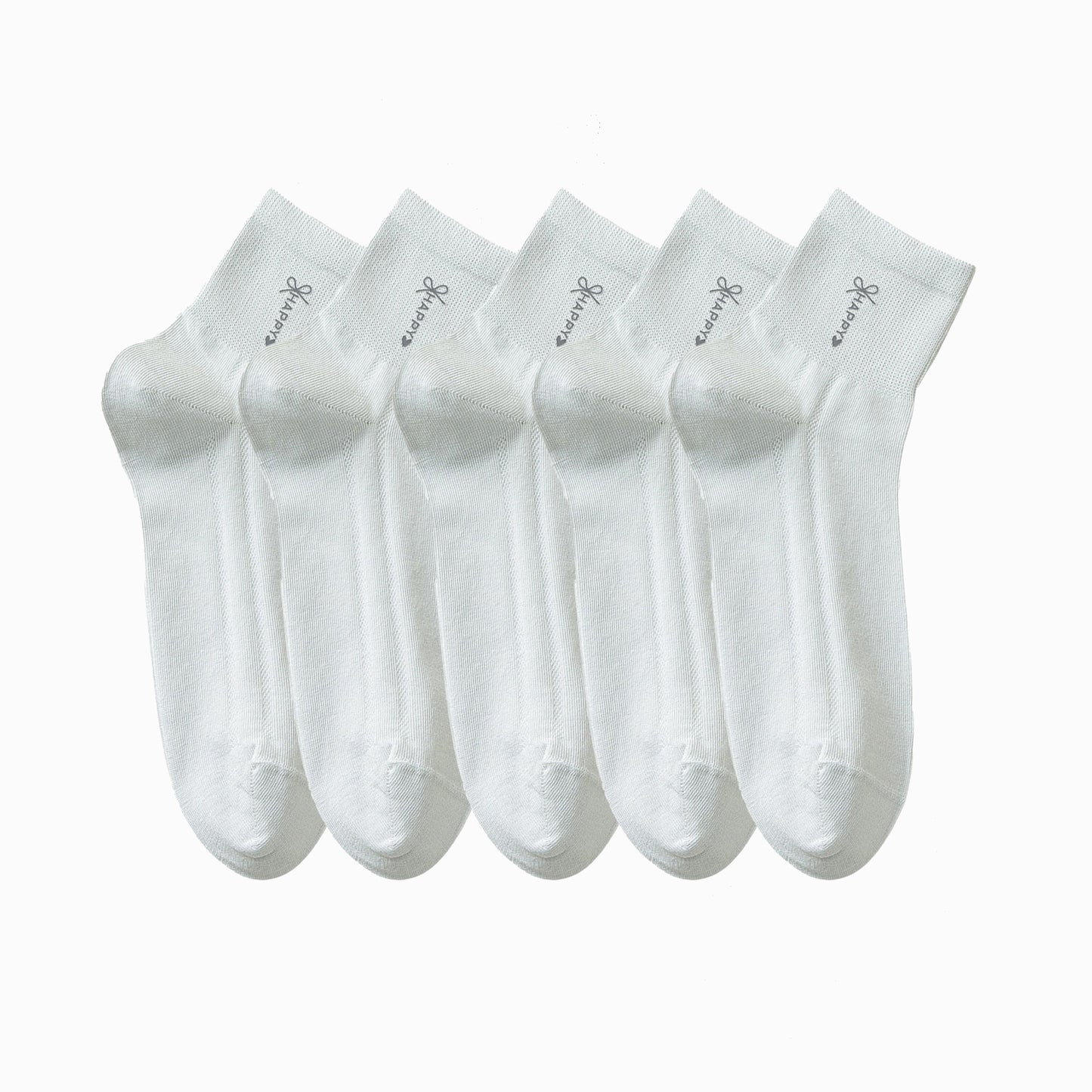5 Pairs Women's Breathable Mesh Crew Socks with Antibacterial Design for Everyday Comfort