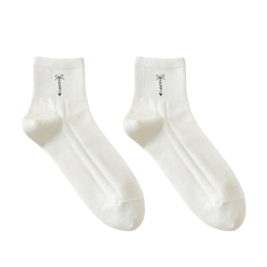 5 Pairs Women's Breathable Mesh Crew Socks with Antibacterial Design for Everyday Comfort