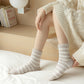 3 Pairs Plush Crew Socks with Cozy Striped Design