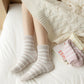 3 Pairs Plush Crew Socks with Cozy Striped Design