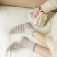 3 Pairs Plush Crew Socks with Cozy Striped Design