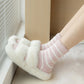 3 Pairs Plush Crew Socks with Cozy Striped Design
