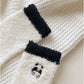 3 Pairs Cozy Fluffy Crew Socks with Cute Panda Embroidery and Fun Pattern Designs