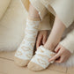 3 Pairs Cozy Fluffy Crew Socks with Heart Pattern Design for Women