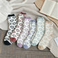 3 Pairs Cozy Fluffy Crew Socks with Heart Pattern Design for Women
