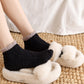 3 Pairs Plush Anti-Slip Fuzzy Ankle Socks with Soft Cuff Trim