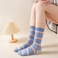 3 Pairs Women's Mid-Calf Striped Casual Cotton Socks
