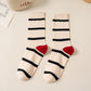3 Pairs Women's Mid-Calf Striped Casual Cotton Socks