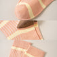 3 Pairs Women's Mid-Calf Striped Casual Cotton Socks