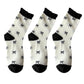 3 Pairs Women's Mid-Calf Socks with Bow Pattern and Ruffled Cuff