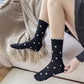 3 Pairs Women's Mid-Calf Polka Dot Socks with Lettuce Edge Cuff