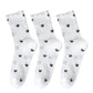 3 Pairs Women's Sheer Mesh Socks with Bow and Stripe Patterns and Ruffled Cuff