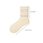 3-Pair Pack Crew Socks with Heart and Bow Pattern Knit Design Perfect for Gifting and Everyday Wear