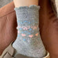 3-Pair Pack Crew Socks with Heart and Bow Pattern Knit Design Perfect for Gifting and Everyday Wear