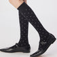 2-Pair Knee-High Socks with Classic Polka Dot Pattern Soft Stretch Fabric Perfect for Gifting and Everyday Wear
